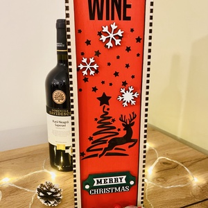 Cutie pentru sticla de vin , Craciun, Cadouri de Mos Craciun, Cadouri de Mos Craciun, Prelucrarea lemnului, ARTYNOS