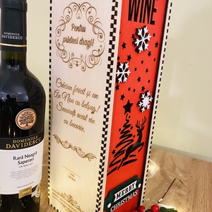 Cutie pentru sticlă de vin  - crăciun - cadouri de moș crăciun - cadouri de moș crăciun - Artynos.ro