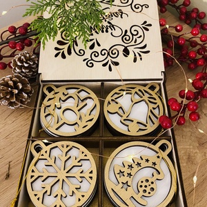 Set cutie cu 12 globuri - crăciun - decorațiuni de crăciun de casă - globuri de crăciun - Artynos.ro