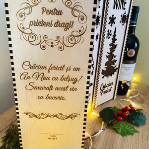 Cutie pentru sticlă de vin  - crăciun - cadouri de moș crăciun - cadouri de moș crăciun - Artynos.ro