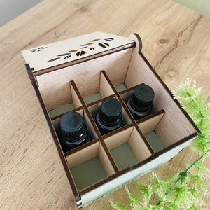 Cutie depozitare 9 sticluțe de uleiuri esențiale  - casă & stil de viață - organizare & depozitare - organizator birou - Artynos.ro