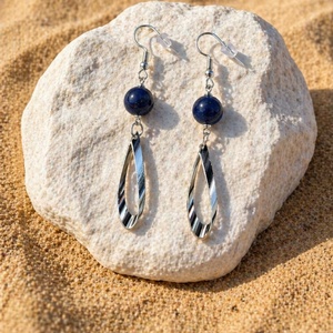 Cercei lapis lazuli - bijuterii - cercei - cercei din pietre semiprețioase - Artynos.ro