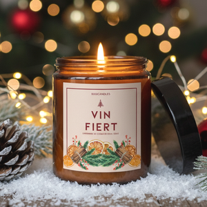 Lumanare cu VIN FIERT - 120g, 200g lumanare din ceara de soia lucrata manual, lumanare de Craciun - Artynos.ro