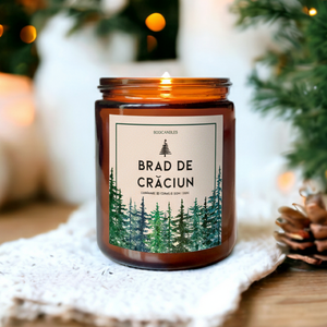 Lumanare cu BRAD DE CRaCIUN - 200g 120g, Lumanare de Craciun cu ceara de soia - Artynos.ro