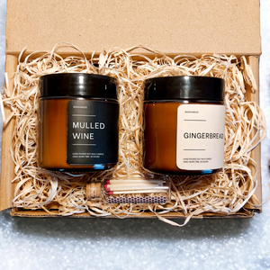 SET lumanari de Crăciun - 2x 120g, lumânare parfumată cadou, Crăciun - crăciun - decorațiuni de crăciun de casă - lumânări parfumate de crăciun - Artynos.ro