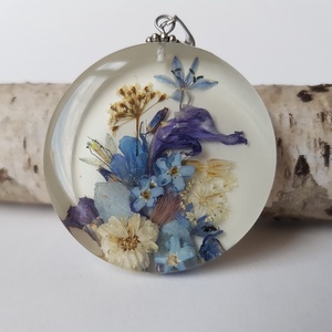 Colier unicat handmade Pandantiv din rasina flori naturale Pandantiv terarium cadou dama femei martie martisor dragobete - bijuterii - coliere - pandativ - Artynos.ro