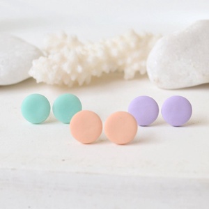 Set Cercei pentru lobul urechii cercei cu surub mici rotunzi cercei tija pastel cercei minimalisti cercei pentru birou - bijuterii - cercei - cercei cerc - Artynos.ro