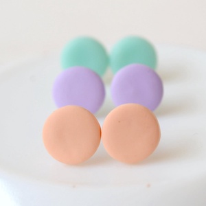 Set Cercei pentru lobul urechii cercei cu surub mici rotunzi cercei tija pastel cercei minimalisti cercei pentru birou - bijuterii - cercei - cercei cerc - Artynos.ro