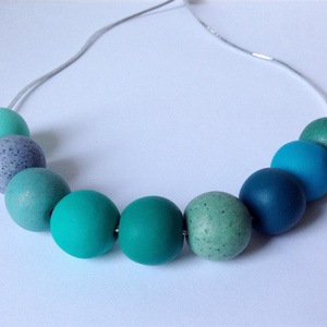 Colier modern colier margele verzi bijuterie contemporana colier minimalist colier verde colier minimal geometric - bijuterii - coliere - coliere statement - Artynos.ro