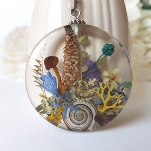 Colier handmade Pandantiv rasina buchet flori naturale Pandantiv terarium cadou inedit pandantiv ocazie - Artynos.ro