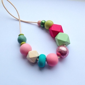 Colier fashion Colier geometric margele verzi si roz colier statement colier trendy modern colier primavara cadou iubita, Bijuterii, Coliere, Coliere statement, Confecționarea bijuteriilor, ARTYNOS