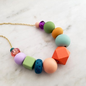 Colier geometric modern Colier margele colorate colier statement colier casual bijuterie geometrica cadou profesoara - bijuterii - coliere - coliere statement - Artynos.ro