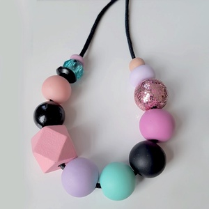 Colier fantezie margele colorate colier geometric colier modern colier statement casual cadou sotie profesoara dama fata, Bijuterii, Coliere, Coliere statement, Confecționarea bijuteriilor, Lucrare cu argilă, ARTYNOS