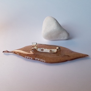 Brosa din frunza de mar brosadin rasina Cadou iubitoare natura padure cadou inedit martie martisor toamna - bijuterii - broșă, insigne - agrafe haine și pantofi - Artynos.ro