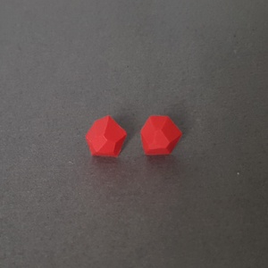 Cercei geometrici cu surub pentru lobul urechii cercei rosii fimo cercei tija cercei piatra cercei minimali cadou femeie - bijuterii - cercei - cercei și ornamente pentru urechi - Artynos.ro