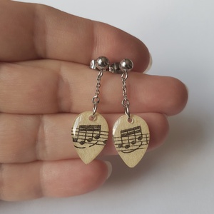 Cercei note muzicale, cercei partitura vintage, cadou iubitoare muzica, bijuterii muzica, cercei pianista cercei ovali - bijuterii - cercei - cercei drop - Artynos.ro