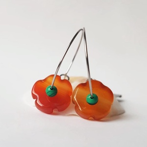 Cercei moderni flori cercei hoops pietre semipretioase agate malachit cercei artizanali cadou iubita sotie secret santa - Artynos.ro