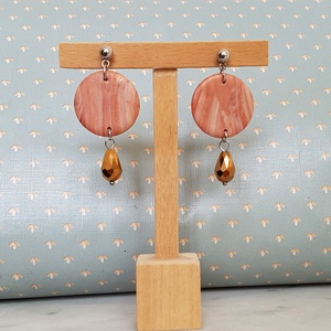 Cercei moderni toamna Cercei ruginii agatatori, cercei atarnatori supradimensionati cercei geometrici bijuterie moderna - bijuterii - cercei - cercei hoops - Artynos.ro