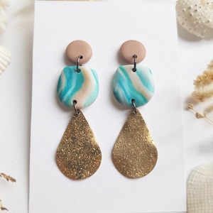 Cercei contemporani cercei supradimensionati argila polimerica, cercei atarnatori cercei pentru vacanta cadou Craciun , Bijuterii, Cercei, Cercei lungi, Confectionarea bijuteriilor, ARTYNOS