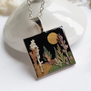 Cadou barbat Pandantiv unicat Pandantiv unisex rasina flori pandantiv copaci frunze colier flori cadou femei fiica  - bijuterii - coliere - pandative - Artynos.ro