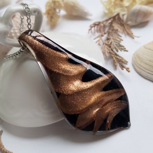 Pandantiv lacrima pandantiv sticla de Murano colier minimalist pandantiv elegant cadou bijuterie sotie colega Craciun  - bijuterii - coliere - pandative - Artynos.ro