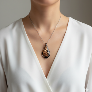 Pandantiv lacrima pandantiv sticla de Murano colier minimalist pandantiv elegant cadou bijuterie sotie colega Craciun  - bijuterii - coliere - pandative - Artynos.ro