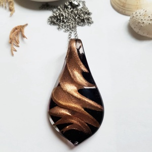 Pandantiv lacrima pandantiv sticla de Murano colier minimalist pandantiv elegant cadou bijuterie sotie colega Craciun  - bijuterii - coliere - pandative - Artynos.ro