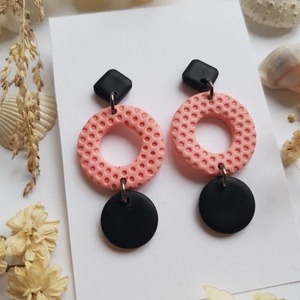 Cercei moderni fimo Cercei rotunzi cercei hoops cercei turcoaz roz cercei atarnatori  geometrici bijuterie moderna cadou - bijuterii - cercei - cercei hoops - Artynos.ro