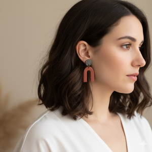 Cercei moderni arca Cercei rotunzi cercei lungi cercei caramizii cercei atarnatori geometrici bijuterie moderna cadou - bijuterii - cercei - cercei lungi - Artynos.ro