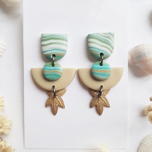 Cercei contemporani cercei supradimensionati argila polimerica, cercei atarnatori cercei pentru vacanta cadou Craciun  - bijuterii - cercei - cercei cu figurine - Artynos.ro