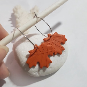 Cercei Hoops Cercei moderni frunza Cercei moderni rotunzi cercei atarnatori frunze bijuterie moderna cadou mos Craciun - bijuterii - cercei - cercei hoops - Artynos.ro