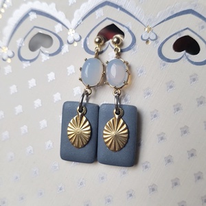 Cercei moderni lungi Cercei gri agatatori, cercei atarnatori supradimensionati cercei geometrici bijuterie cadou Craciun - crăciun - cadouri de moș crăciun - cadouri de moș crăciun - Artynos.ro