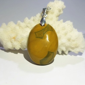 Pandantiv jasp ocru pandantiv piatra semipretioasa colier pietre semipretioase cadou berbec scorpion ziua mamei martisor - bijuterii - coliere - pandative - Artynos.ro