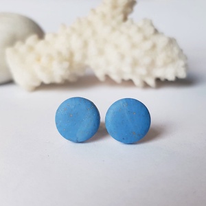 Cercei cu surub albastri cercei hipoalergenici cercei tija cercei buline cercei minimali unisex cadou femeie fata, Bijuterii, Cercei, Cercei cu figurine, Confectionarea bijuteriilor, ARTYNOS