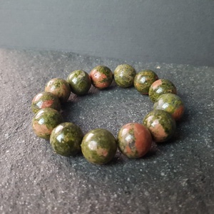 Bratara ajustabila bratara groasa bratara pietre semipretioase unakit negre bratara cadou prietena colega iubita - bijuterii - brățări - brățări din pietre semiprețioase - Artynos.ro