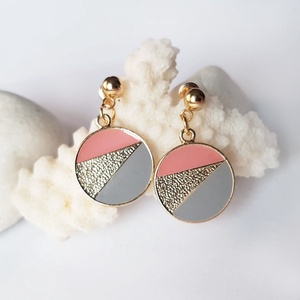 Cercei maro din rasina si fimo cercei moderni cupru, cercei drop cercei atarnatori cu tija, bijuterie contemporana, Bijuterii, Cercei, Cercei lungi, Confectionarea bijuteriilor, ARTYNOS