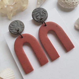 Cercei moderni cercei moderni roz maro, cercei toamna cercei atarnatori cu tija, bijuterie contemporana cadou Craciun - Artynos.ro