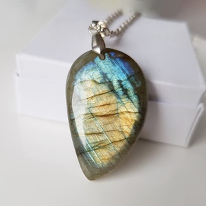 Pandantiv din labradorit colier labradorit pandantiv zodia sagetator leu scorpion pandantiv cristal natural cadou barbat, Bijuterii, Coliere, Coliere din pietre semipretioase, Confectionarea bijuteriilor, ARTYNOS