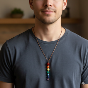 Colier chakra colier 7 chakre pandantiv 7 sfere colier yoga pietre pretioase colier in y colier margele semipretioase - bijuterii - coliere - coliere din pietre semiprețioase - Artynos.ro