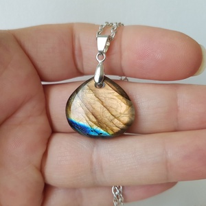 Pandantiv labradorit natural colier piatra semipretioasa pandantiv piatra naturala lacrima bijuterie cuart cadou mama - bijuterii - coliere - coliere din pietre semiprețioase - Artynos.ro