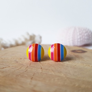 Cercei curcubeu cu surub cercei cu tija colorati cercei rotunzi cercei rasina cercei moderni cercei buline cadau fetite - bijuterii - cercei - cercei din rășină - Artynos.ro