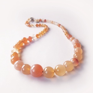 Colier handmade din pietre semipretioase, colier din carneol, bijuterie carnelian, cadou zodie berbec leu sagetator, Bijuterii, Coliere, Coliere din pietre semipretioase, Confectionarea bijuteriilor, ARTYNOS