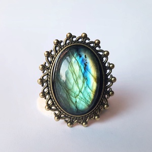 Inel labradorit inel cadochon piatra pretioasa labradorit inel reglabil filigran inel ajustabil bijuterie cadou colega - Artynos.ro