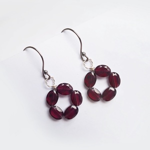 Cercei eleganti cercei cu granate cercei atarnatori semipretioase cercei ocazie cercei moderni cadou martie martisor - bijuterii - cercei - cercei din pietre semiprețioase - Artynos.ro