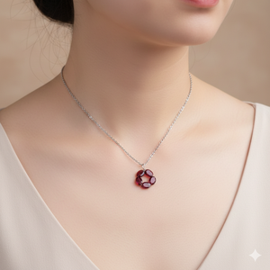 Cadou Martisor ziua mamei ziua femeii martie Colier din granate naturale, colier din pietre semipretioase - bijuterii - coliere - coliere din pietre semiprețioase - Artynos.ro