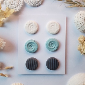 Set Cercei pentru lobul urechii fimo cercei surub rotunzi cercei cu tija cercei aurii verzi cercei minimali cadou femeie, Bijuterii, Seturi de bijuterii, Confectionarea bijuteriilor, ARTYNOS