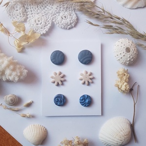 Set Cercei pentru lobul urechii fimo cercei surub rotunzi cercei cu tija cercei aurii verzi cercei minimali cadou femeie - bijuterii - seturi de bijuterii - Artynos.ro