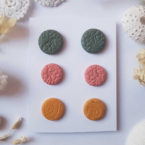 Set Cercei pentru lobul urechii fimo cercei surub rotunzi cercei cu tija cercei aurii verzi cercei minimali cadou femeie, Bijuterii, Seturi de bijuterii, Confectionarea bijuteriilor, ARTYNOS