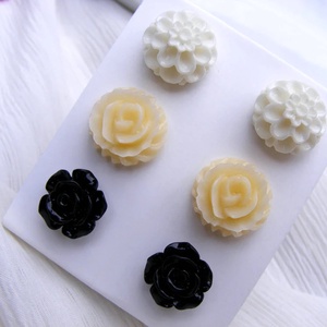 Set Cercei pentru lobul urechii fimo cercei surub rotunzi cercei cu tija cercei aurii verzi cercei minimali cadou femeie - bijuterii - seturi de bijuterii - Artynos.ro