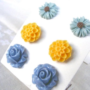 Set Cercei pentru lobul urechii fimo cercei surub rotunzi cercei cu tija cercei aurii verzi cercei minimali cadou femeie - bijuterii - seturi de bijuterii - Artynos.ro